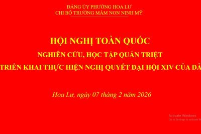 Chi bộ Trường Mầm non Ninh Mỹ – Phường Hoa Lư tham gia trực tuyến