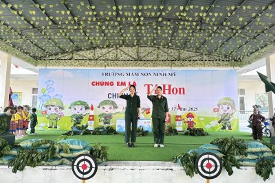 Trường Mầm non Ninh Mỹ đã tổ chức chương trình “Chúng em là chiến sĩ tý hon” với nhiều hoạt động trải nghiệm ý nghĩa, gần gũi và giàu cảm xúc.